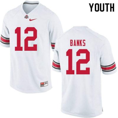 NCAA Ohio State Buckeyes Youth #12 Sevyn Banks White Nike Football College Jersey DVF4345YO